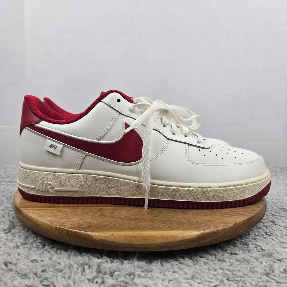 Nike Mens 13 Air Force 1 07 Low Sail Gym Red Casual Daily Sneaker FV0392-101